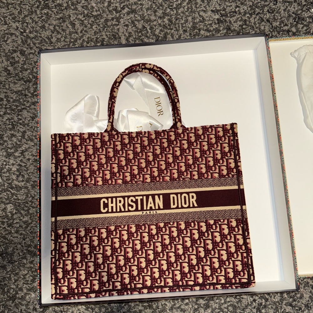 Christian Dior Burgundy bookbag Tote Bag